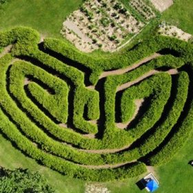 Vue aérienne du labyrinthe 